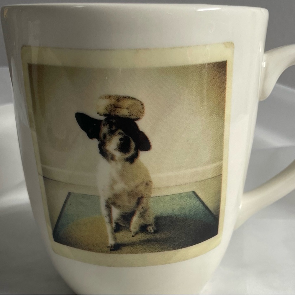 Rae Dunn MagentaCollection White Mug with Dog Balancing, Have a Balanced Meal